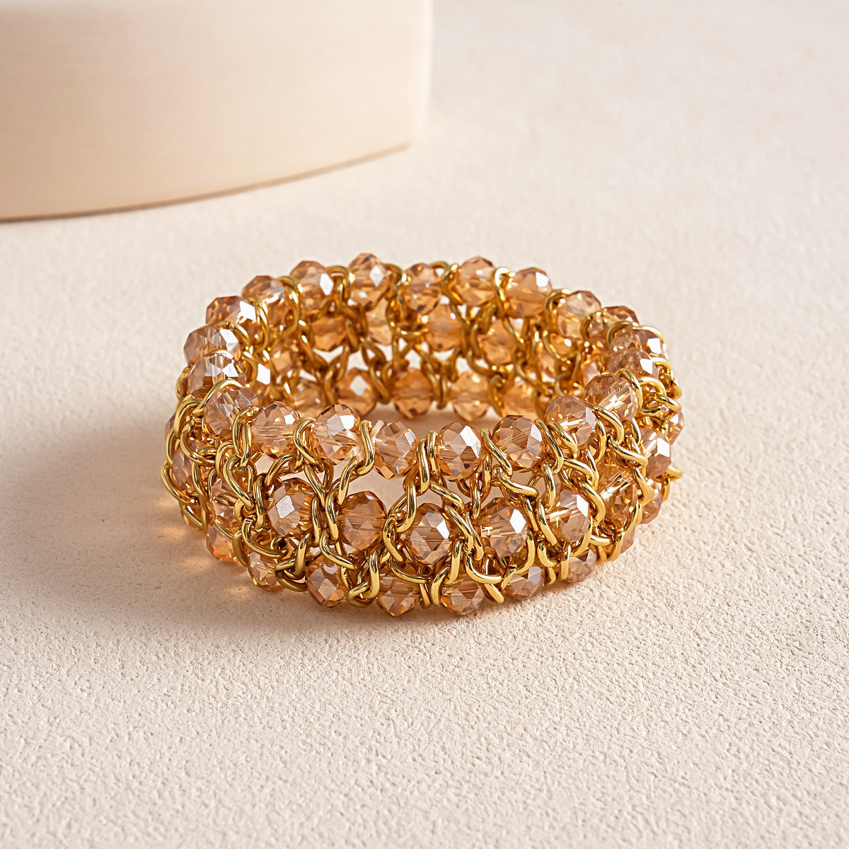 Gold-Plated Coloured Glass Bracelet — bracelet, view 5