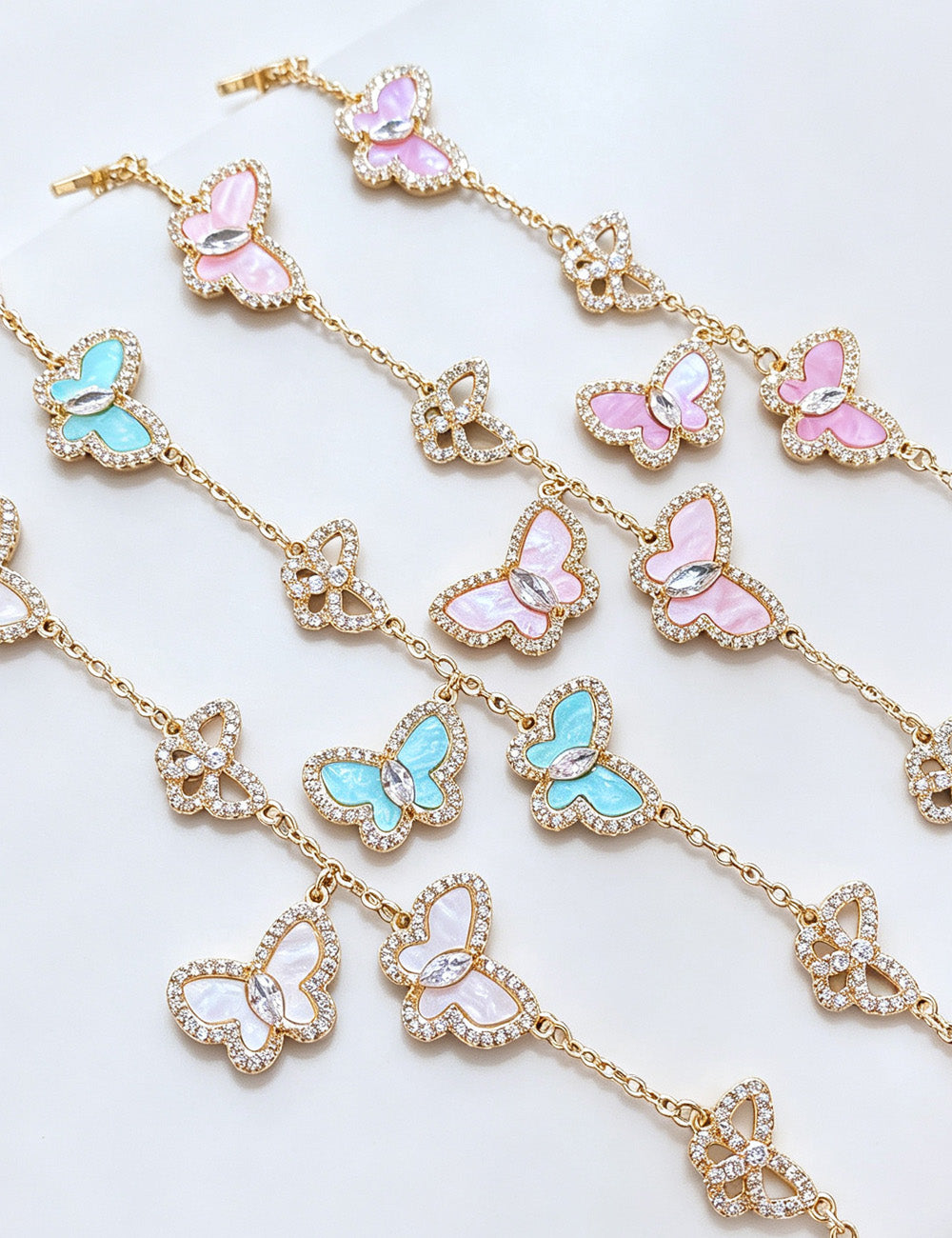 Butterfly Charm Zirconia Bracelet — bracelet