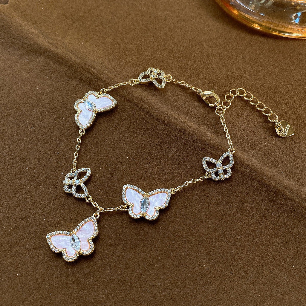 Butterfly Charm Zirconia Bracelet — bracelet, view 4