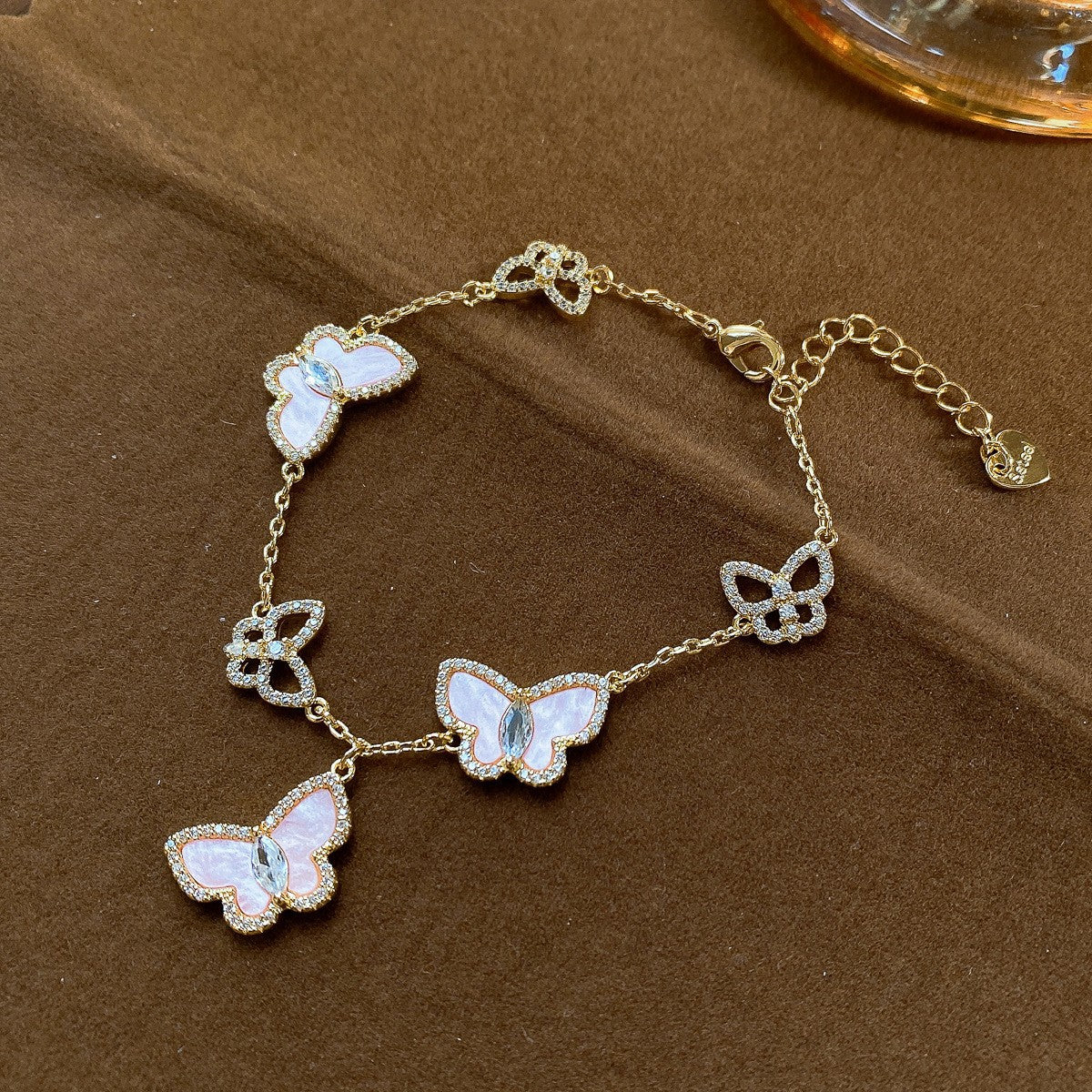 Butterfly Charm Zirconia Bracelet — bracelet, view 4