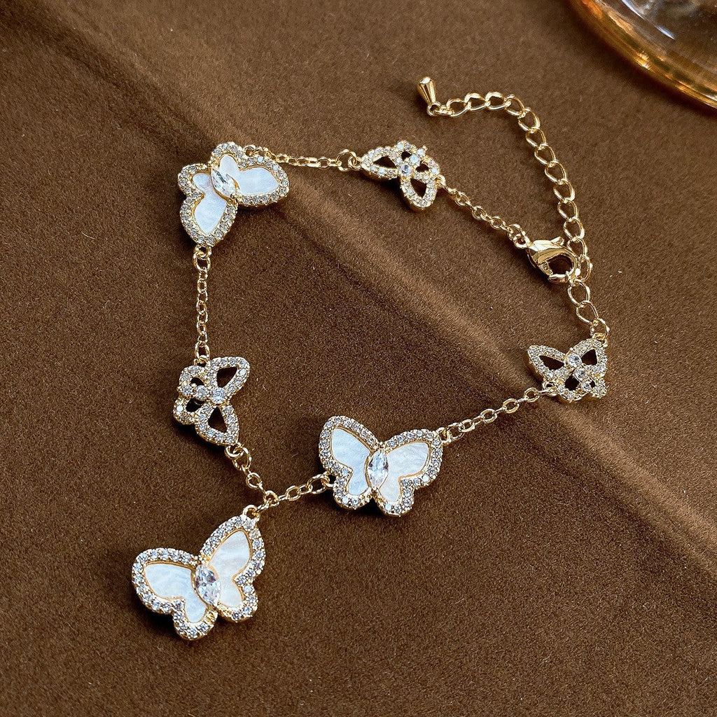 Butterfly Charm Zirconia Bracelet — bracelet, view 5