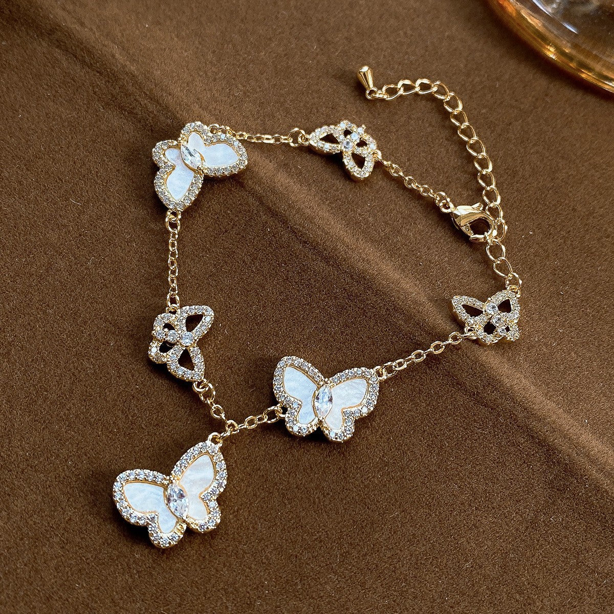 Butterfly Charm Zirconia Bracelet — bracelet, view 5