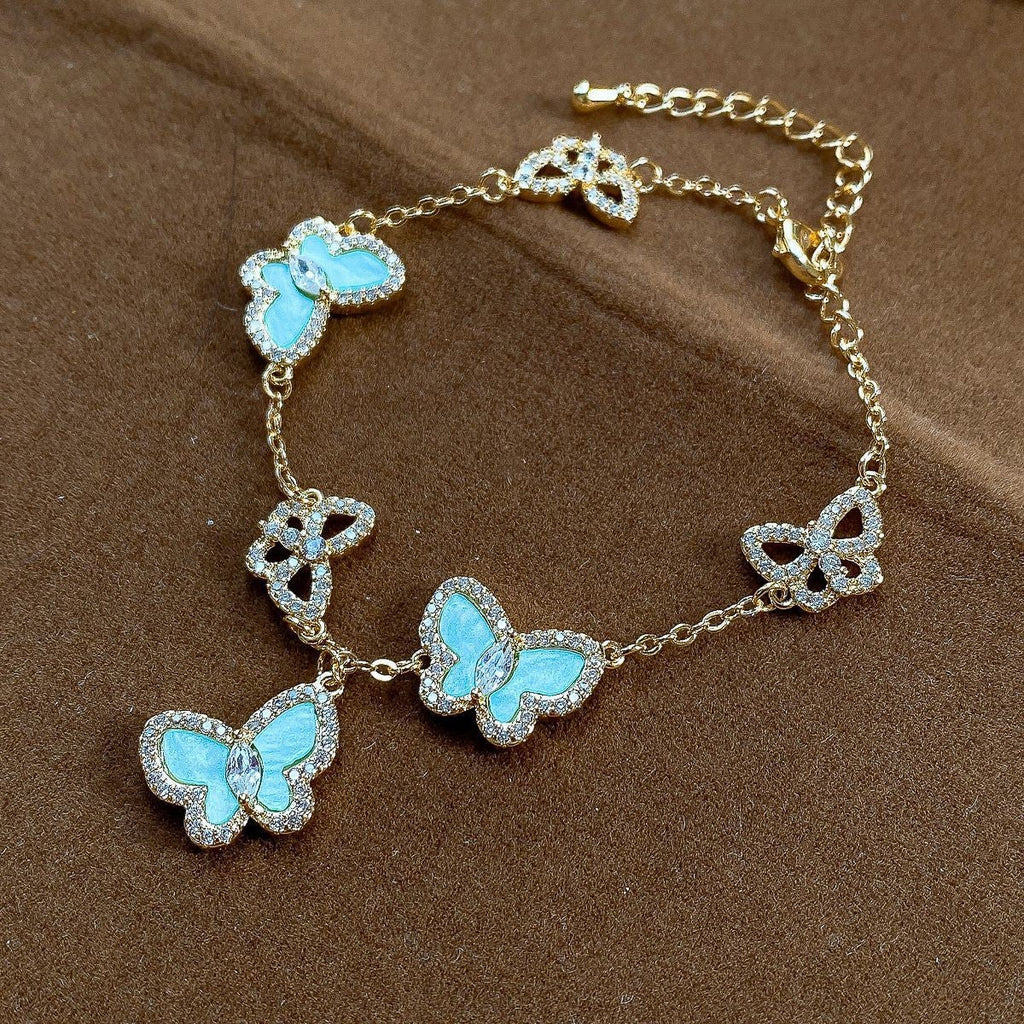 Butterfly Charm Zirconia Bracelet — bracelet, view 6