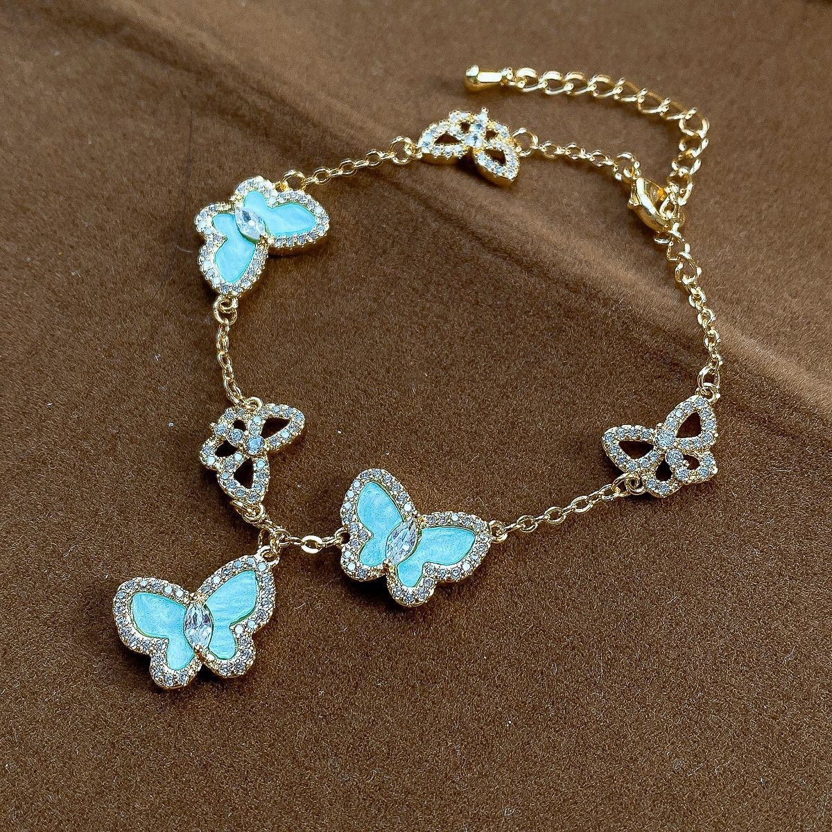 Butterfly Charm Zirconia Bracelet — bracelet, view 6