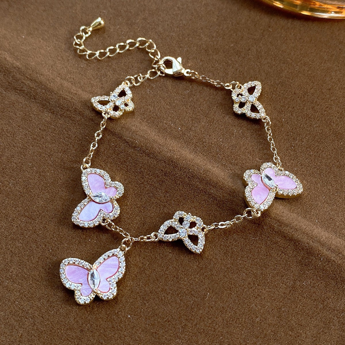 Butterfly Charm Zirconia Bracelet — bracelet, view 7