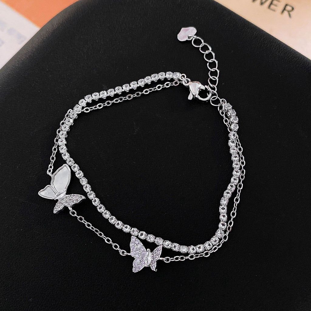 Butterfly Charm Zirconia Bracelet — bracelet, view 8