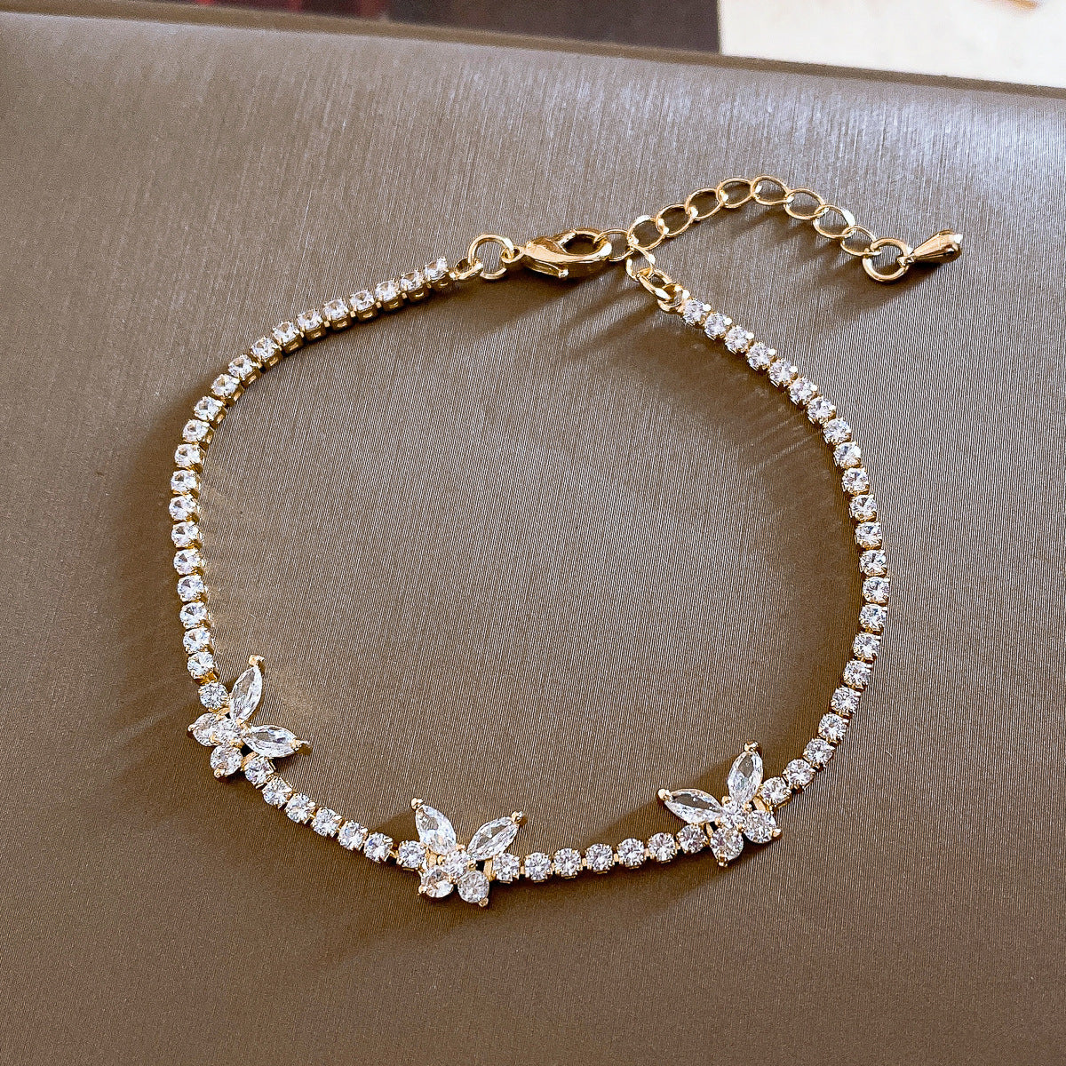 Butterfly Charm Zirconia Bracelet — bracelet, view 10