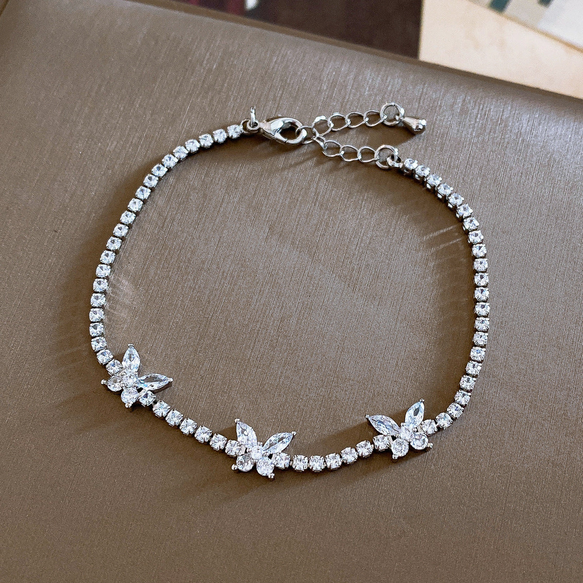 Butterfly Charm Zirconia Bracelet — bracelet, view 11