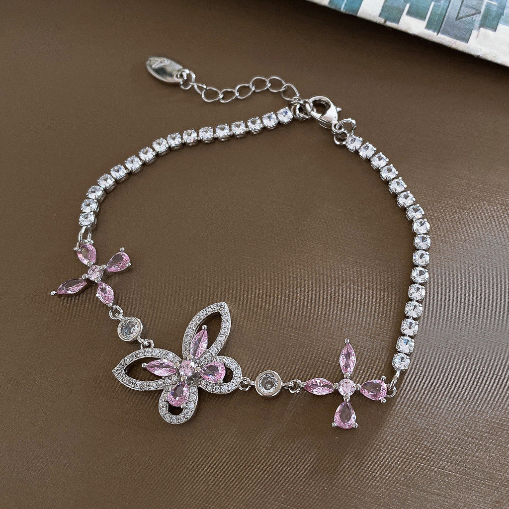 Butterfly Charm Zirconia Bracelet — bracelet, view 15