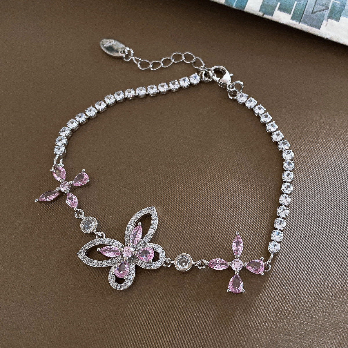 Butterfly Charm Zirconia Bracelet — bracelet, view 15