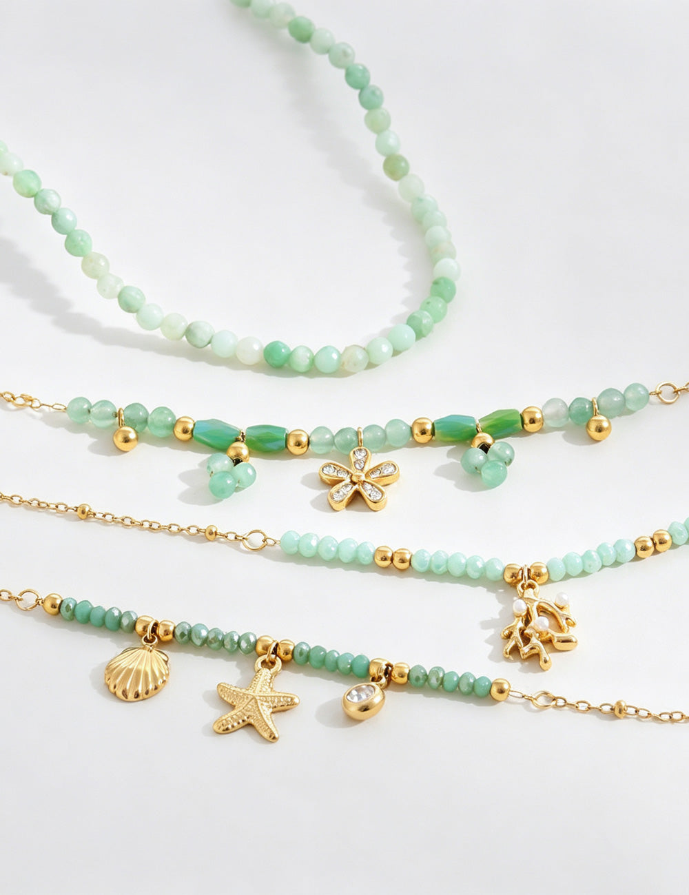 Starfish Shell Charm Bracelet — bracelet