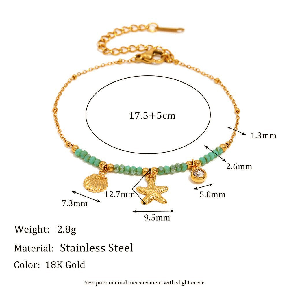 Starfish Shell Charm Bracelet — bracelet, view 8