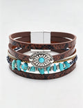 Snake Print Turquoise Layered Bracelet — bracelet