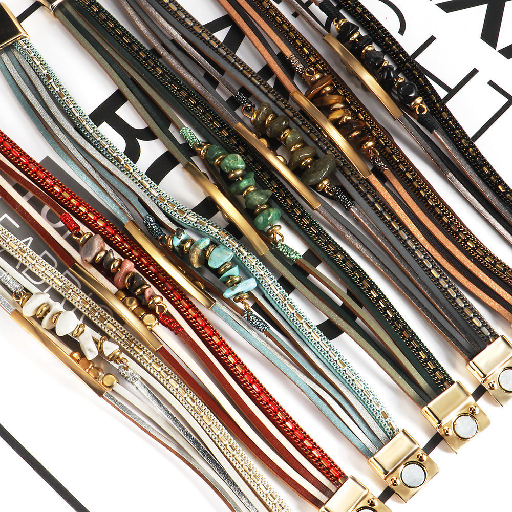 Magnetic Layered Stone Bracelet — bracelet, view 2