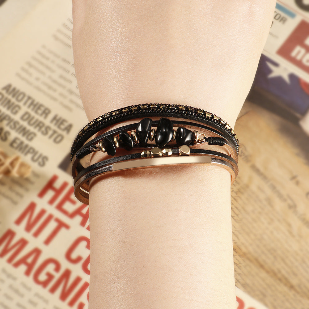 Magnetic Layered Stone Bracelet — bracelet, view 3