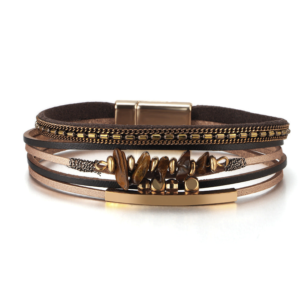 Magnetic Layered Stone Bracelet — bracelet, view 4