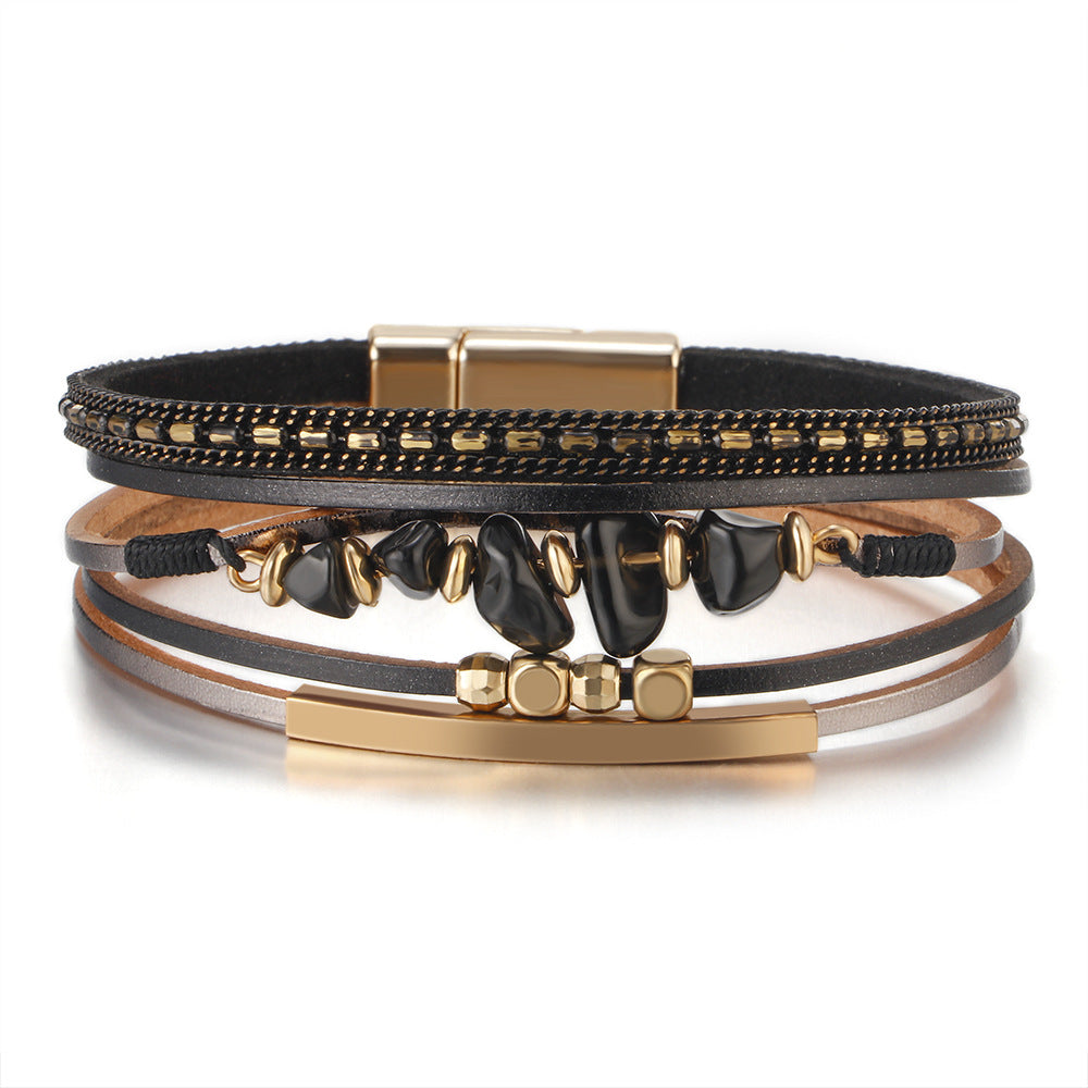 Magnetic Layered Stone Bracelet — bracelet, view 5