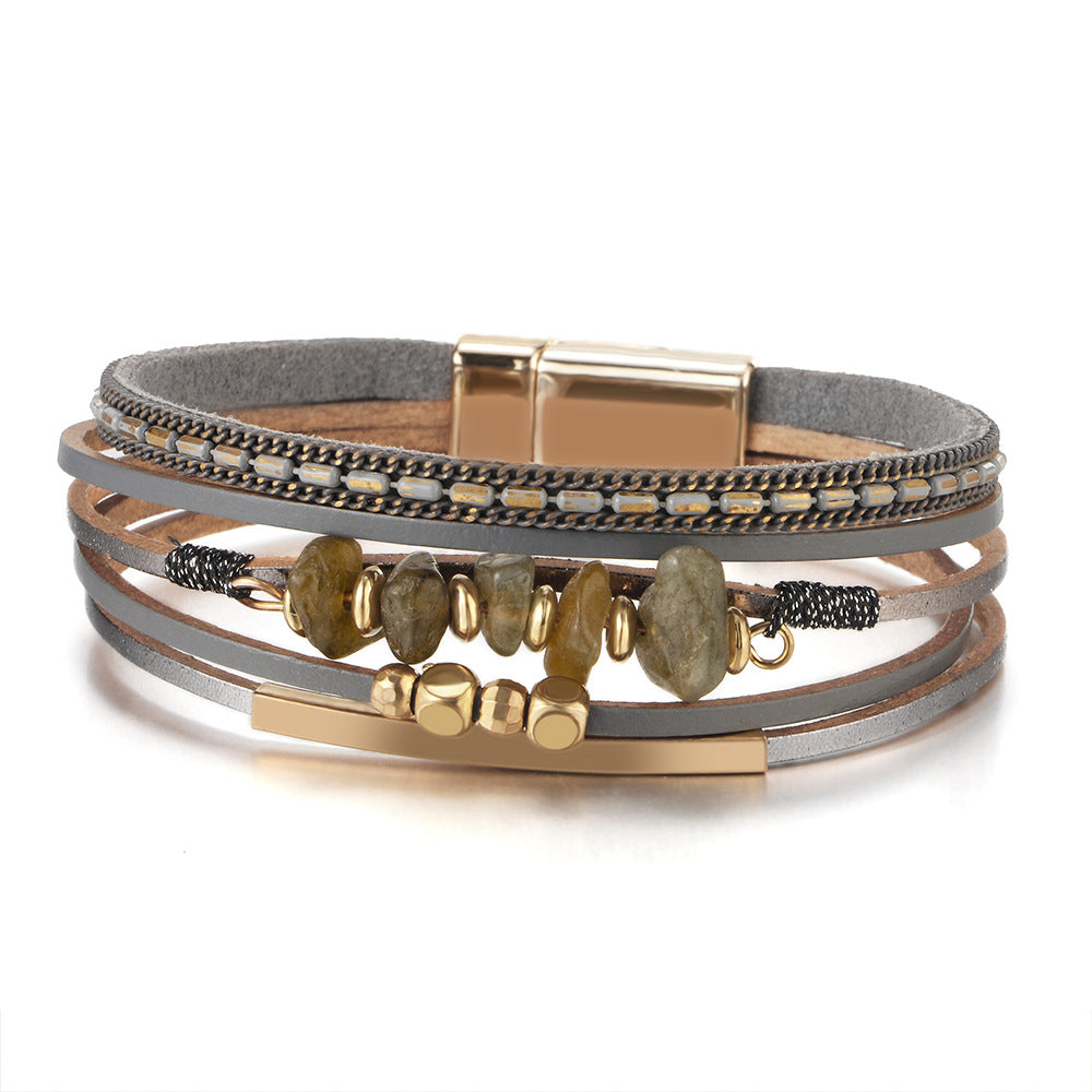 Magnetic Layered Stone Bracelet — bracelet, view 6