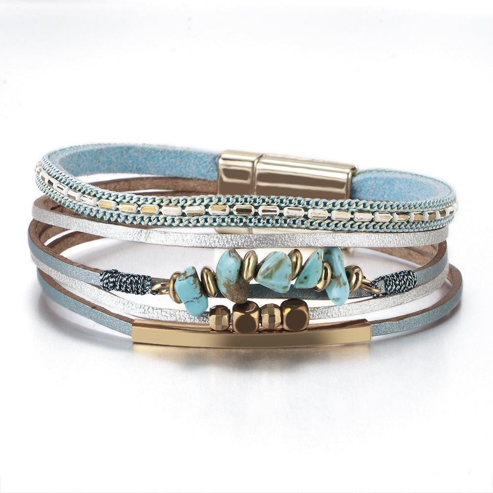 Magnetic Layered Stone Bracelet — bracelet, view 8