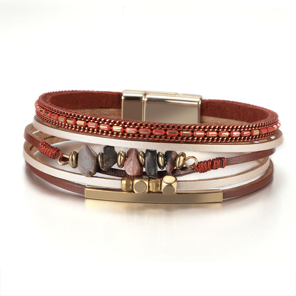 Magnetic Layered Stone Bracelet — bracelet, view 9