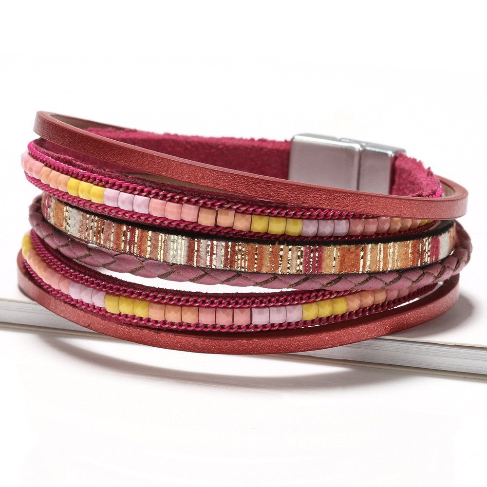 Faux Leather Wrap Bracelet — bracelet, view 2