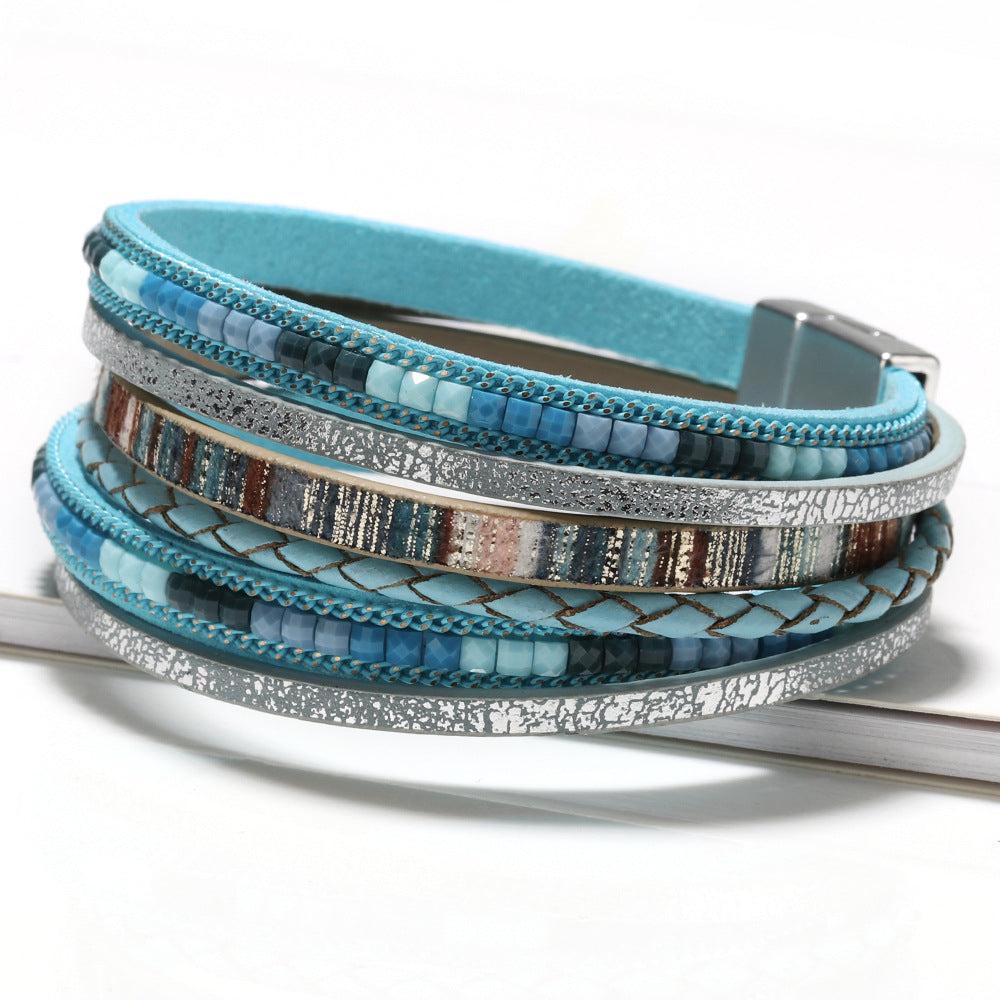 Faux Leather Wrap Bracelet — bracelet, view 3