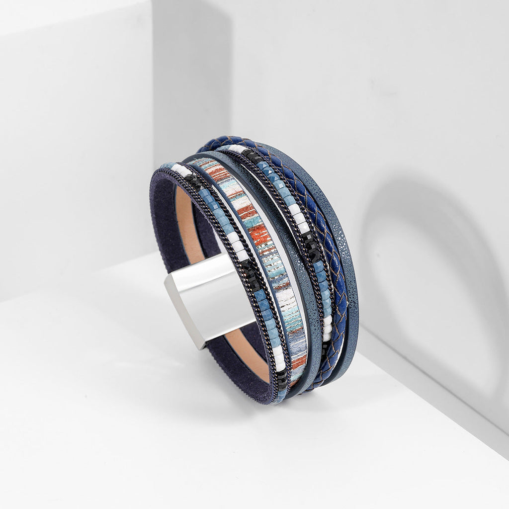 Faux Leather Wrap Bracelet — bracelet, view 8