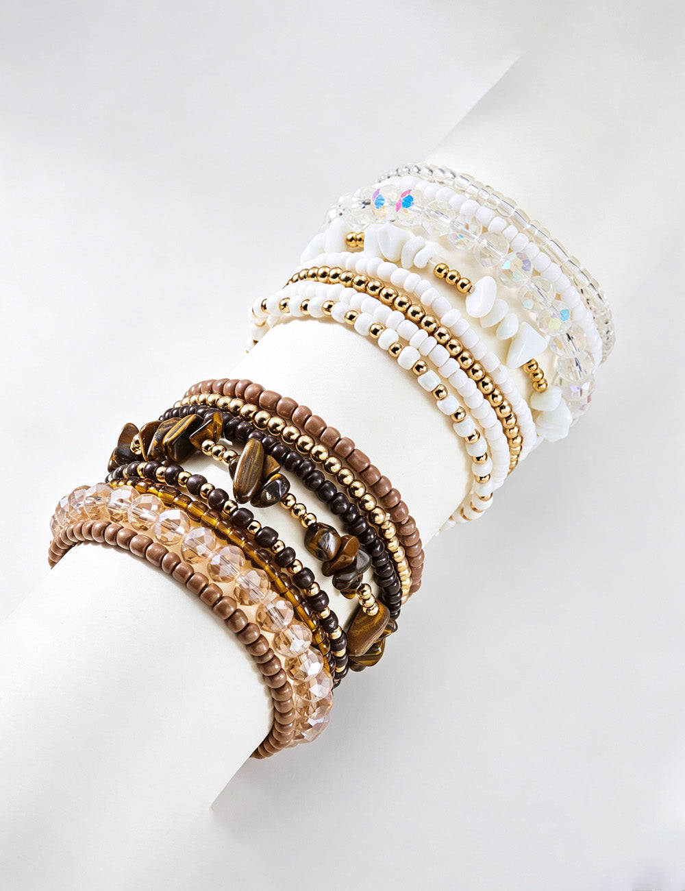 Layered Stone Bead Chain Bracelet — bracelet