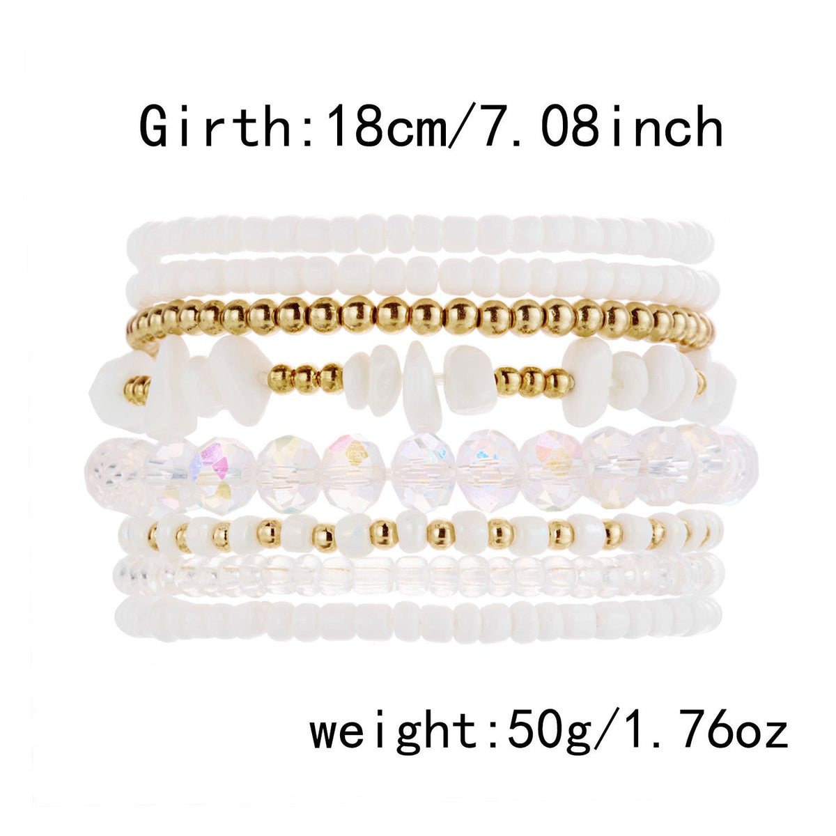 Layered Stone Bead Chain Bracelet — bracelet, view 8