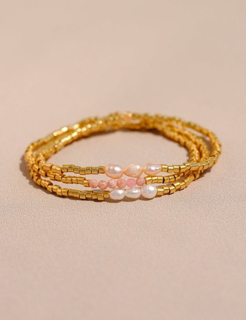 Pearl Beaded Chain Bracelet — bracelet