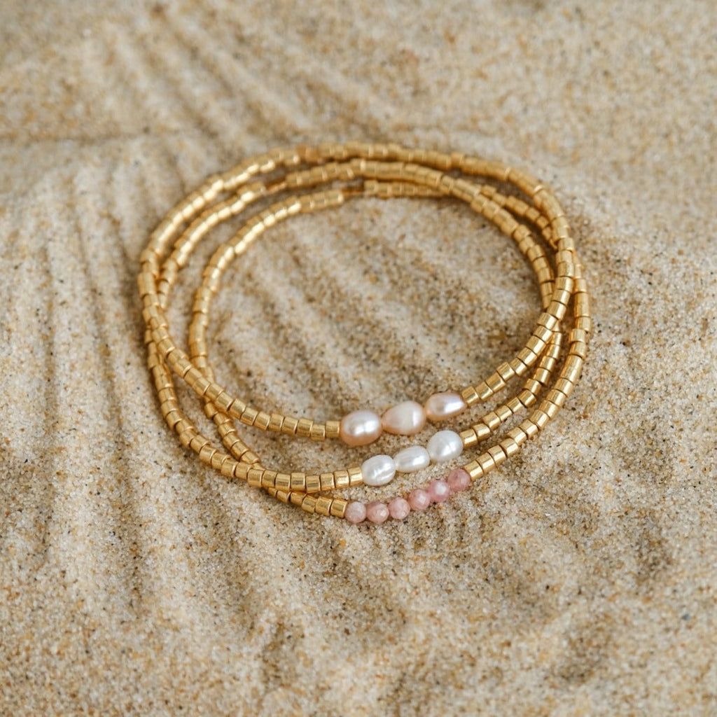 Pearl Beaded Chain Bracelet — bracelet, view 2