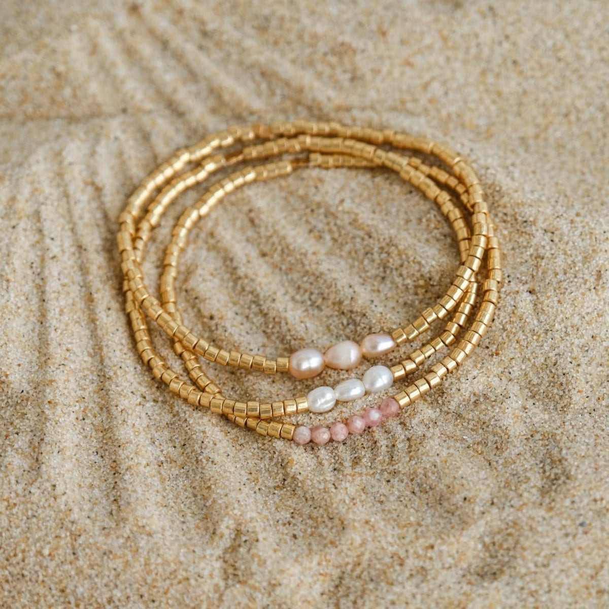 Pearl Beaded Chain Bracelet — bracelet, view 2