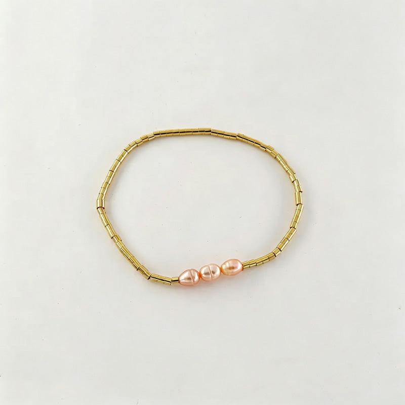 Pearl Beaded Chain Bracelet — bracelet, view 3