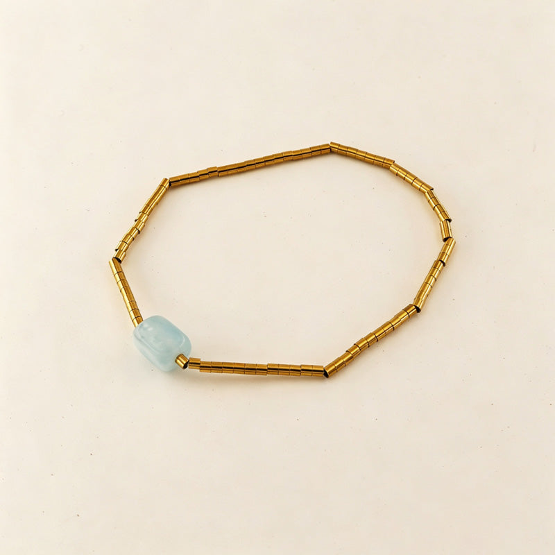 Pearl Beaded Chain Bracelet — bracelet, view 7