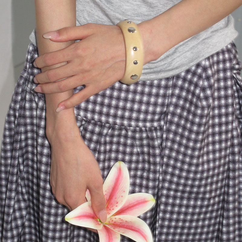 Studded Wide Bangle Bracelet — bracelet, view 5