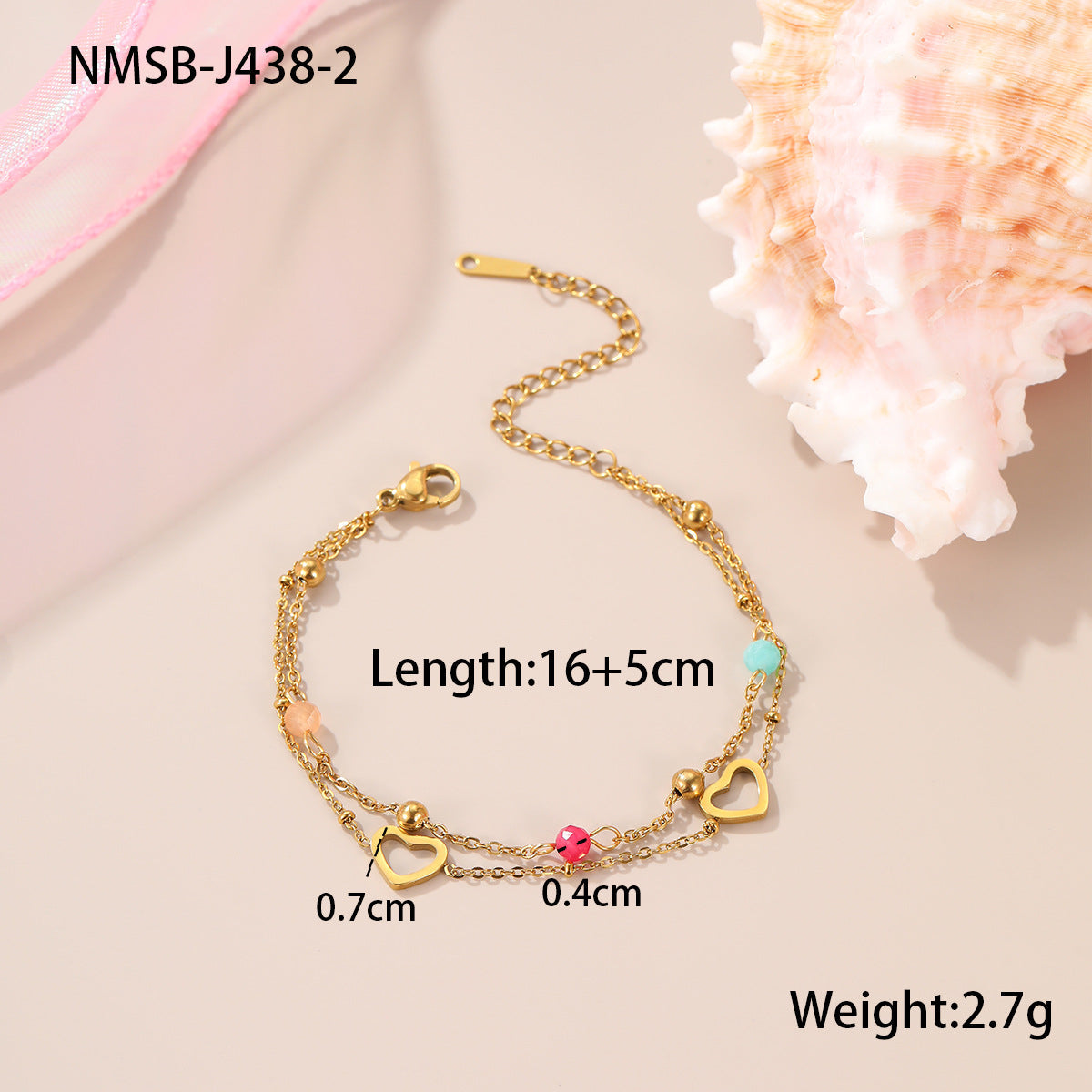 Double-Layer Cubic Zirconia Bracelet — bracelet, view 6