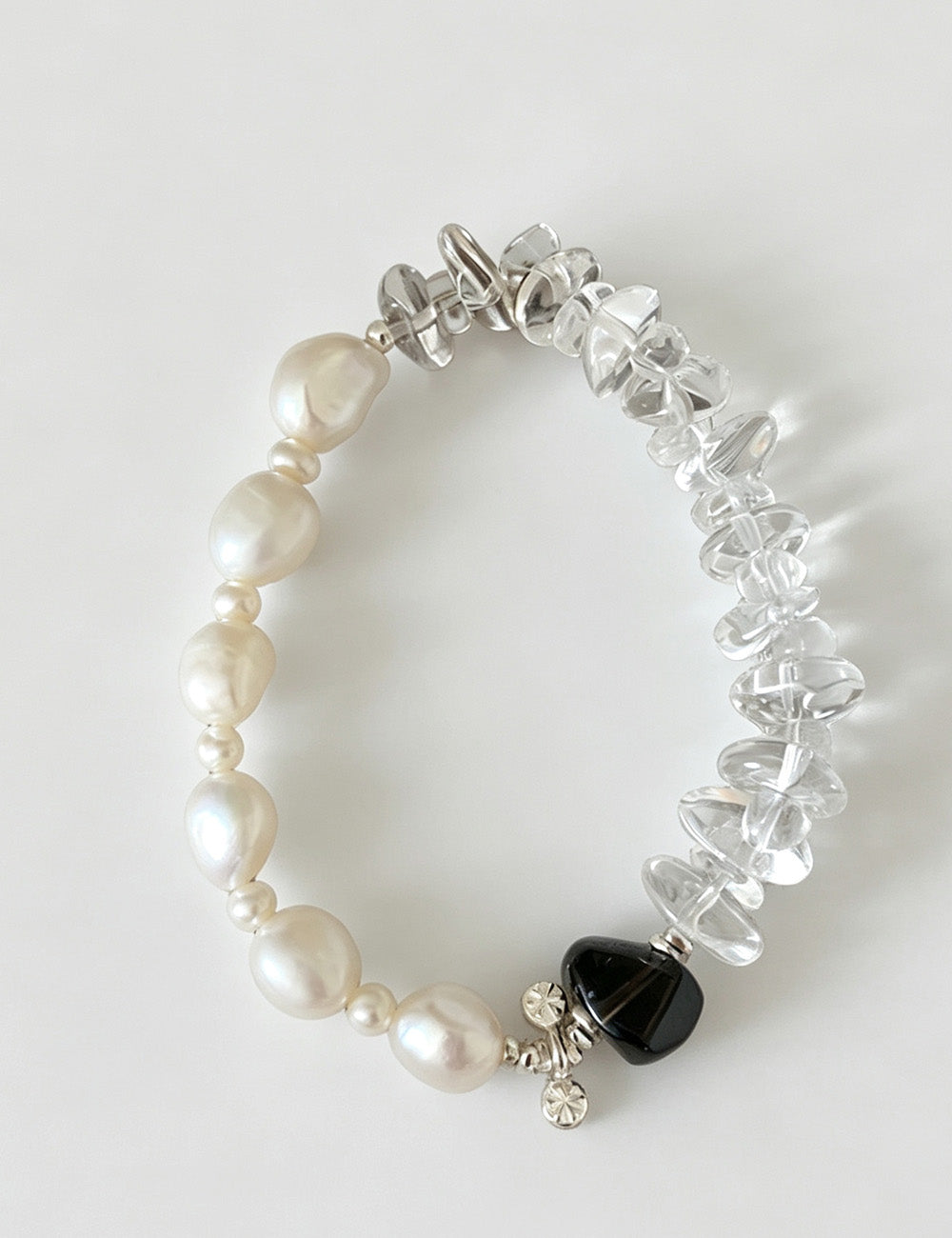 Irregular Transparent Bead Bracelet — white bracelet