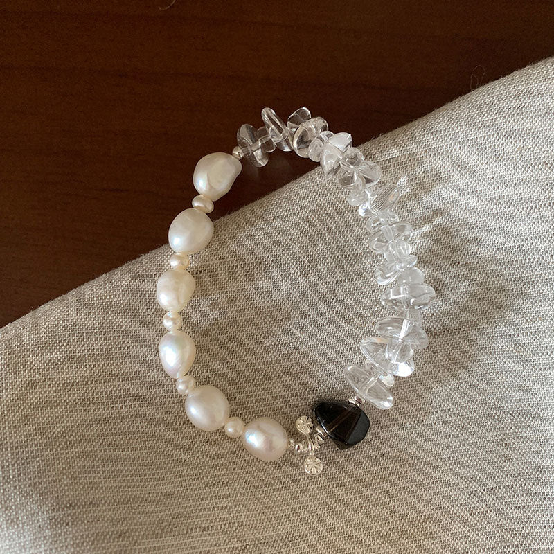 Irregular Transparent Bead Bracelet — white bracelet, view 2