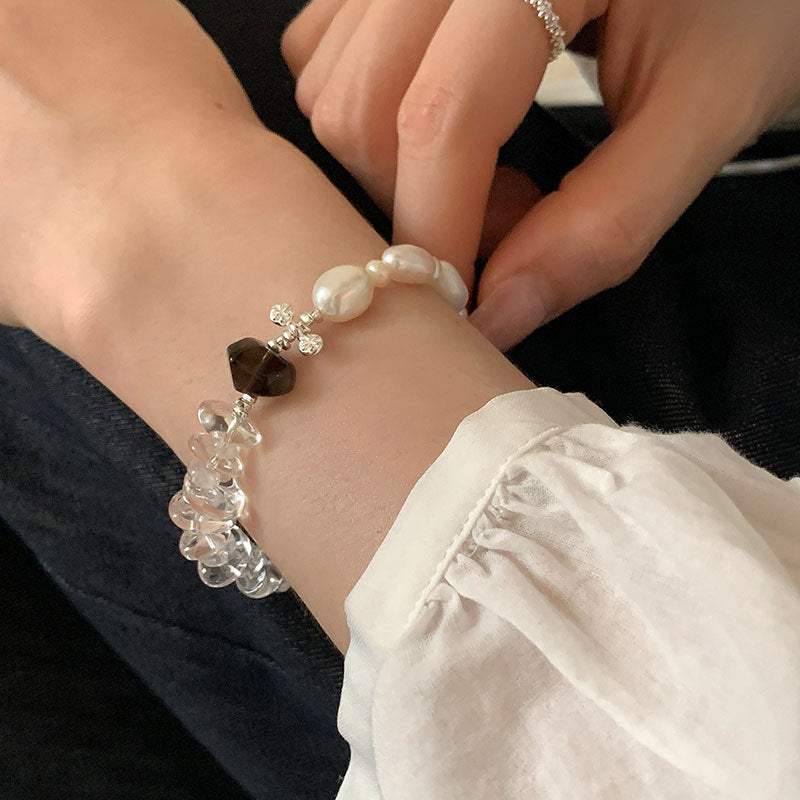 Irregular Transparent Bead Bracelet — white bracelet, view 3