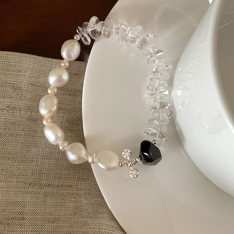Irregular Transparent Bead Bracelet — white bracelet, view 6