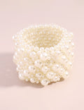 Multi-Layer Geometric Bead Bracelet — white bracelet