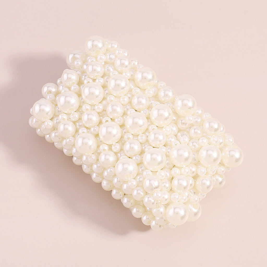 Multi-Layer Geometric Bead Bracelet — white bracelet, view 6