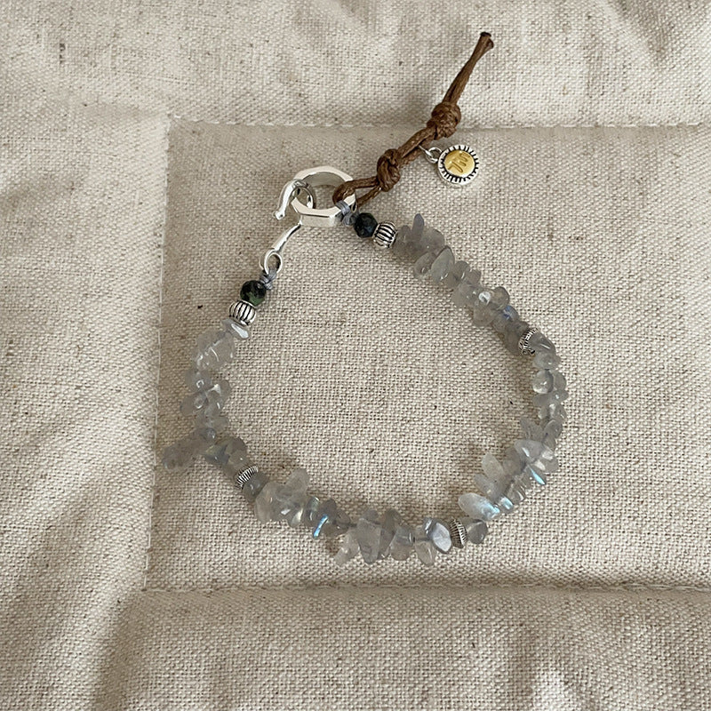 Irregular Grey Crystal Bracelet — grey bracelet, view 2