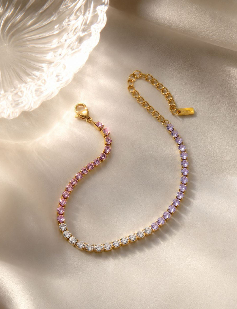 Gold-Plated Cubic Zirconia Bracelet — gold bracelet