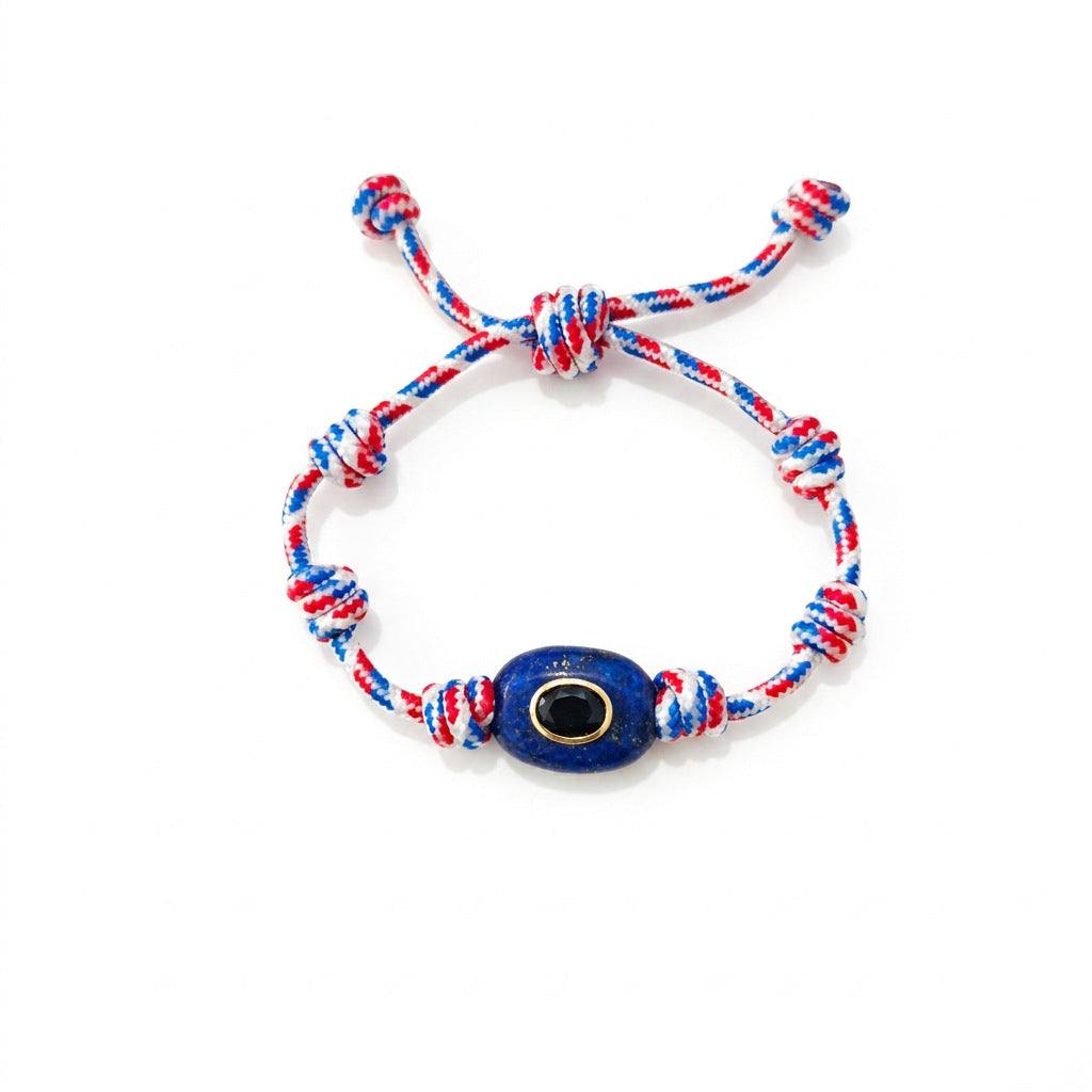 Evil Eye Stone Braided Bracelet — bracelet, view 2