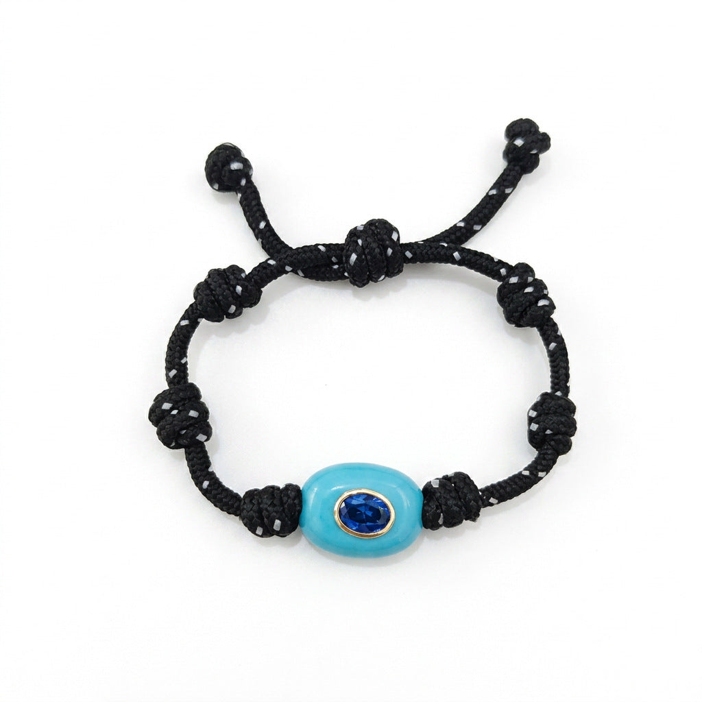Evil Eye Stone Braided Bracelet — bracelet, view 3