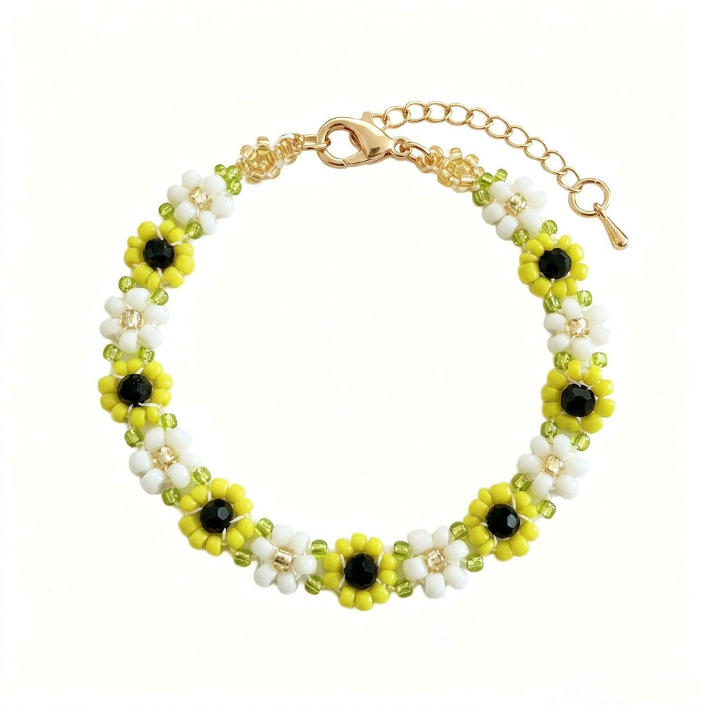 Irregular Crystal Flower Bracelet — bracelet, view 2