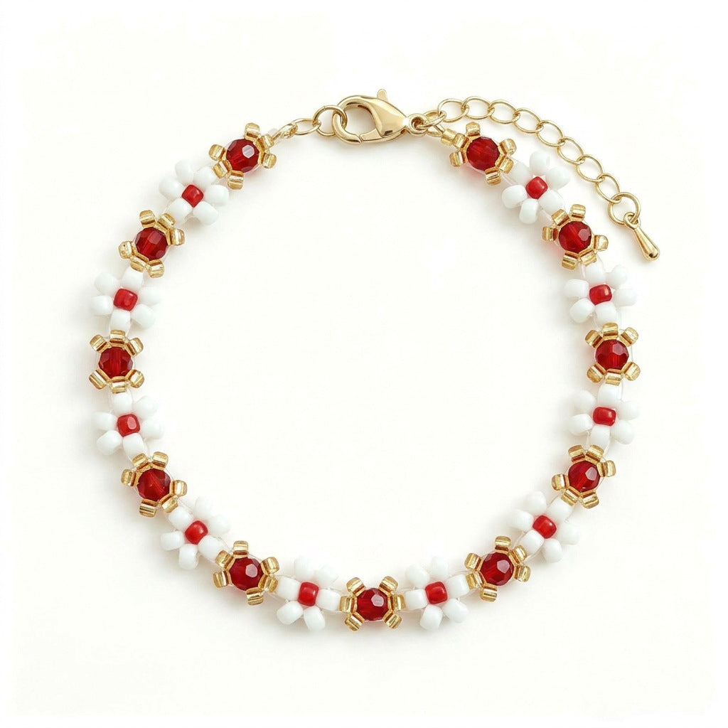 Irregular Crystal Flower Bracelet — bracelet, view 5