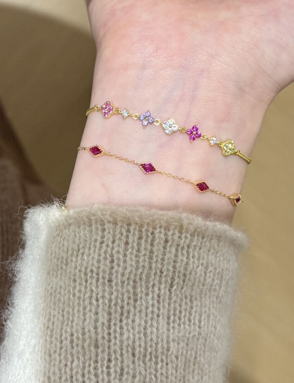 Rhombus Chain Gold Bracelet — bracelet