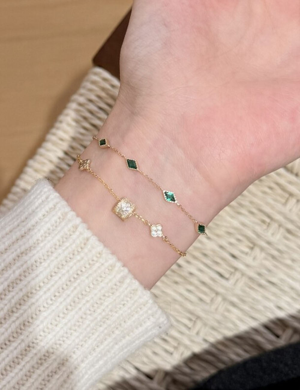 Rhombus Chain Gold Bracelet — bracelet, view 2